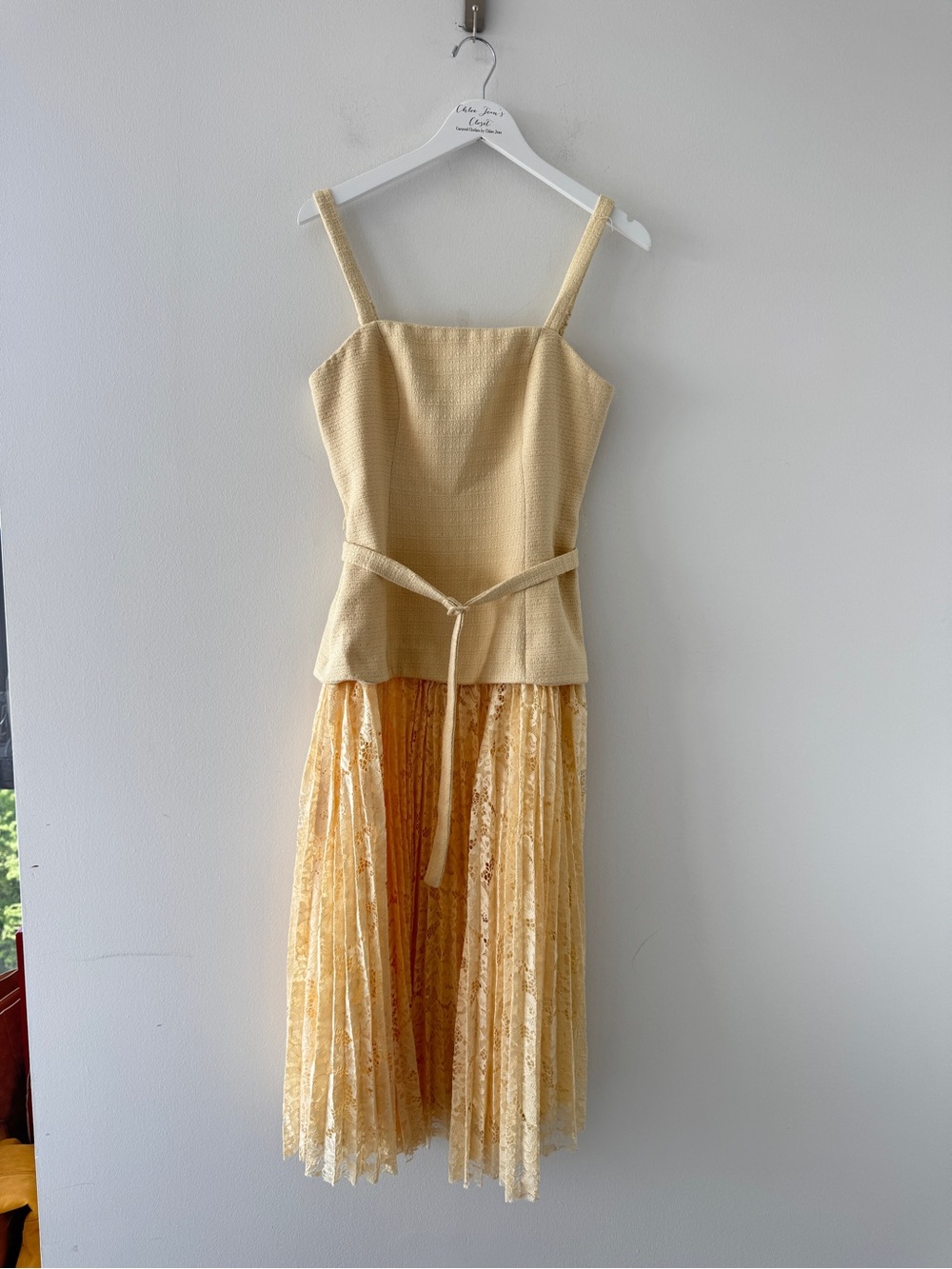 ASTR Caitlin Mixed Media Yellow Midi Dress M - Picture 4 of 9